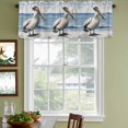 thumbnail image 3 of Summer Seaside Curtain Valances for Windows, Kitchen Valance Window Treatments Panel 2 Pack, Pelican Birds Oil Painting Ocean Art Rod Pocket Short Curtains for Bathroom Bedroom 42 x 12 Inch, 3 of 8