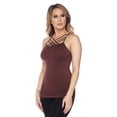 thumbnail image 2 of Women's Seamless Triple Criss-Cross Front Cami Tank Top, Decadent Chocolate, One Size, 1PC, 2 of 5