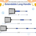 thumbnail image 2 of Extendable Metal Cat Litter Scoop with Long Adjustable Handle 21 to 39.5 Inches, Heavy Duty Sifting Shovel for Litter Box, No Bend Design for Cats Chickens Small Pets, Ergonomic Non Slip Grip, Black, 2 of 6
