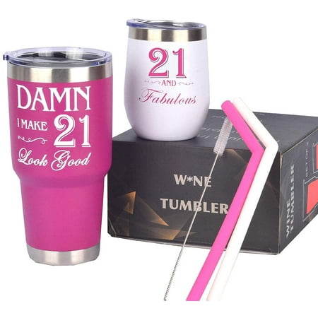Meant2Tobe 21St Birthday Gifts: Tumbler Set For Women, Sister, Friends &Amp; Her
