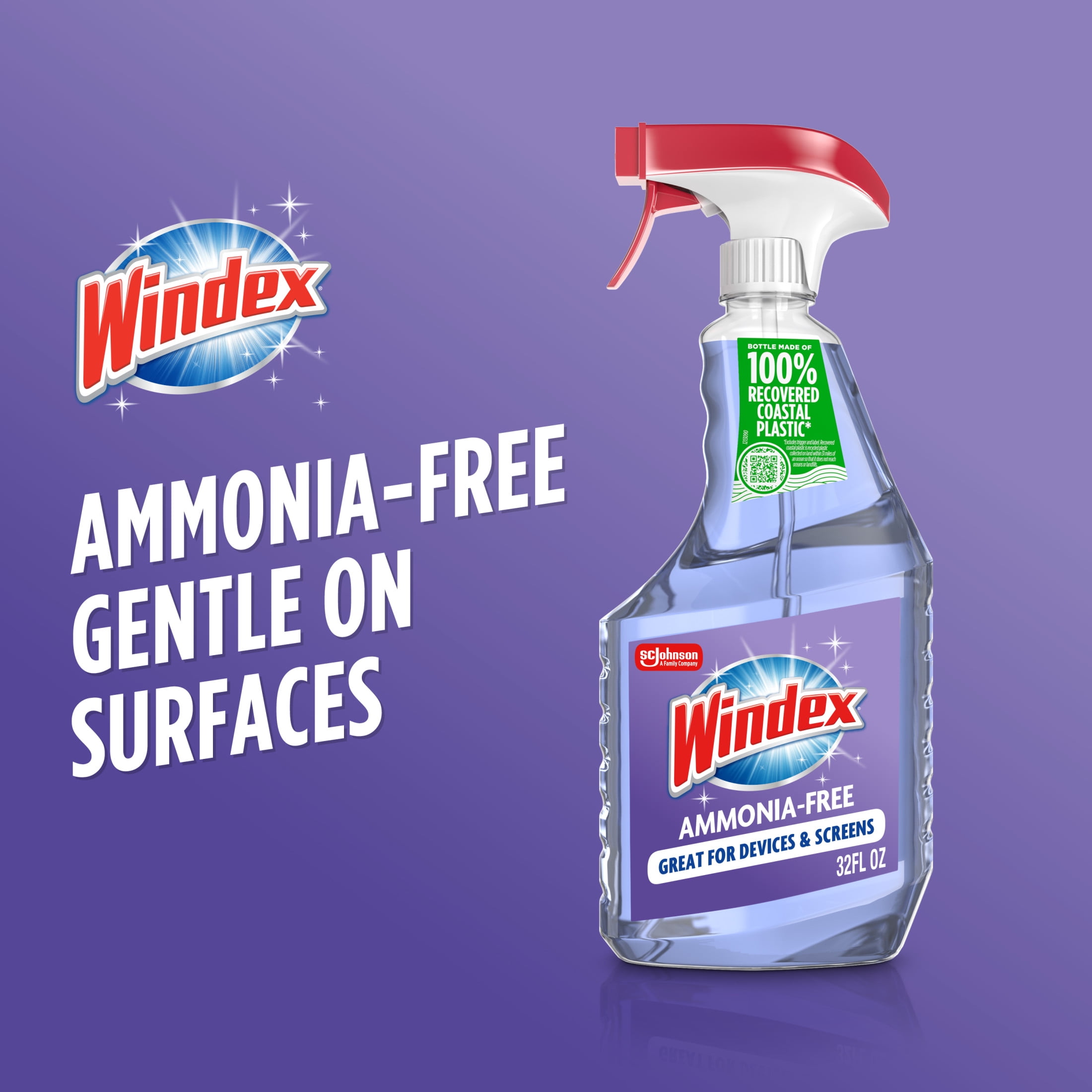 (8 pack) Windex® Ammonia-Free Glass Window Cleaner, Spring Cleaning Supplies, Crystal Rain Scent, Spray Bottle, 32 fl oz