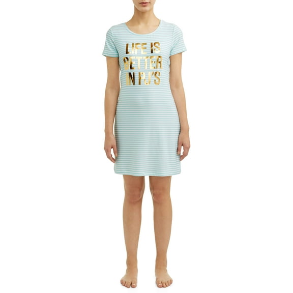 JV Apparel Women's and Women's Plus Short Sleeve Sleep Gown