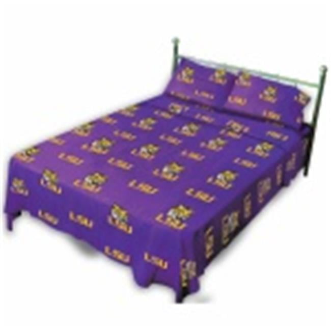 Comfy Feet Lsusstx Lsu Printed Sheet Set Twin Xl Solid