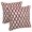 Red Beads/Ivory Fabric, variant on Blazing Needles 20 x 20 in. Moroccan Patterned Beaded Cotton Throw Pillow - Set of 2