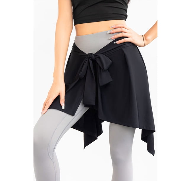 Falda de yoga con lazo, funda de falda deportiva, funda de falda de poliéster para fitness, chal de falda de yoga, consigue más