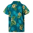 thumbnail image 2 of Camisa Hombre Camisa de hombre de manga corta cómoda y casual de moda de moda con impresión digital de solapa (Green, XXL), 2 of 3