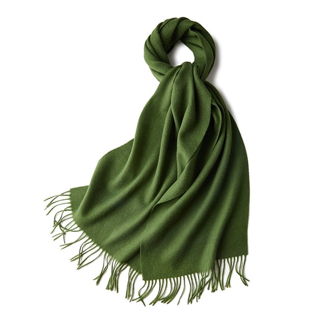 Minnieouse Bufanda de tubo elegante con flecos, cálida y moderna para todas las ocasiones, bufandas de punto fino de invierno Accesorios de disfraces verde oliva