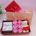 thumbnail image 1 of Caja de regalo con forma de flor de jabón con forma de corazón de melocotón y ventana, caja creativa para primera joyería, regalo de cumpleaños para el día de San Valentín, 1 of 6