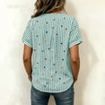 thumbnail image 5 of cocolona Womens Summer Striped Printed Tops Short Sleeve V Neck Loose Shirts Casual Pullover Blouses, 5 of 7