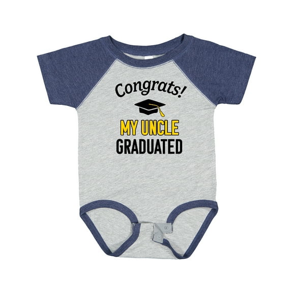 Inktastic Congrats My Uncle Graduated with Cap Boys or Girls Baby Bodysuit