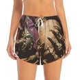 thumbnail image 2 of Susaid Eerie Skull Holding Another Print Women's High Waisted Running Shorts Quick Dry Athletic Gym Track Workout Shorts Zip Pocket-Medium, 2 of 7