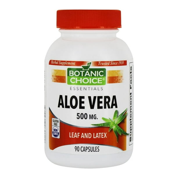 Botanic Choice Aloe Vera Leaf & Latex 500 mg. 90 Capsules Walmart