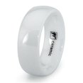 thumbnail image 1 of EWC R40052-095 Bagues de Mariage en Céramique Blanche Dôme Classique - Taille 9,5, 1 of 1