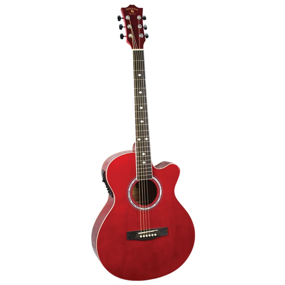 Indiana Madison Acoustic/Electric Guitar Red
