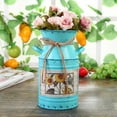 thumbnail image 1 of European Rustic Iron Bucket Vase 7.48In Idyllic Style Multi Functional Portable Decor Party Favors For Home Living Room Desktop Gardening Flower Arrangement Outdoor Patio Decoration, 1 of 6
