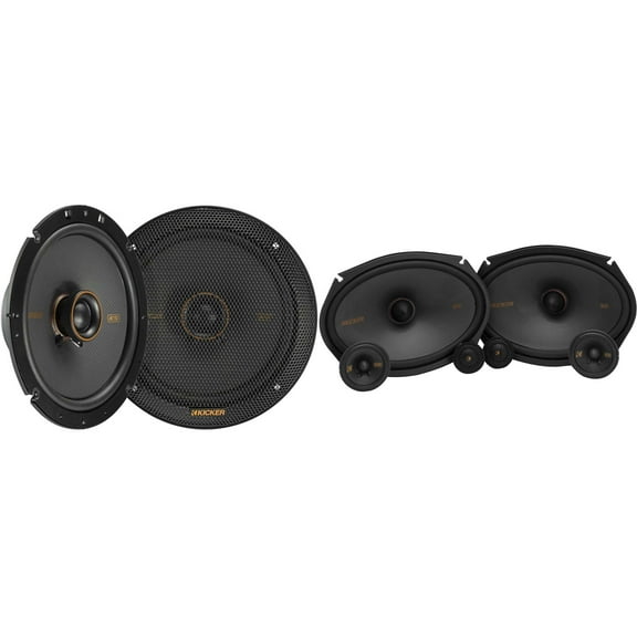 Kicker 51KSS369 KS-Series 6x9" and 2.75" and 1" Tweeter, 3-way Component System w/ 51KSC6704 6.75" Coaxial Bundle