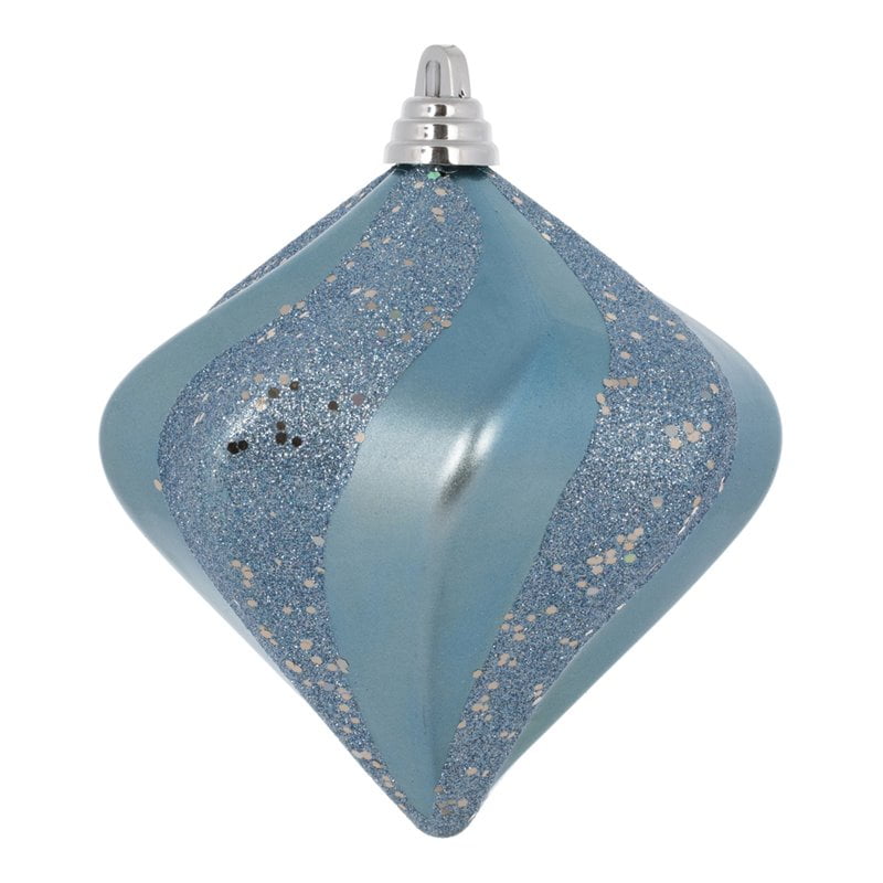 Vickerman 6" Candy/Glitter Swirl Diamond Christmas Ornament in