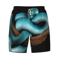 thumbnail image 4 of Lsque Mens Swim Trunks Blue Viper Snake Pattern - Bathing Suit Compression Liner - Beach Swim Shorts Swimwear - (S-3XL) - Stretch Quick Dry -Large, 4 of 9