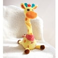thumbnail image 2 of BESTSKY 2026 New Funny Dancing Giraffe Stuffed Animal Toys Singing Song Infants Toddlers Toy Repeats What You Say Interactive Deer Push Glowing Musical Toy Birthday Christmas Gift, 2 of 7