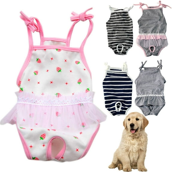 Meidiya Pet Diaper Dog Sanitary Pantie with Suspender Soft Puppy Physiological Shorts Underwear Pants for Small Pet Dogs