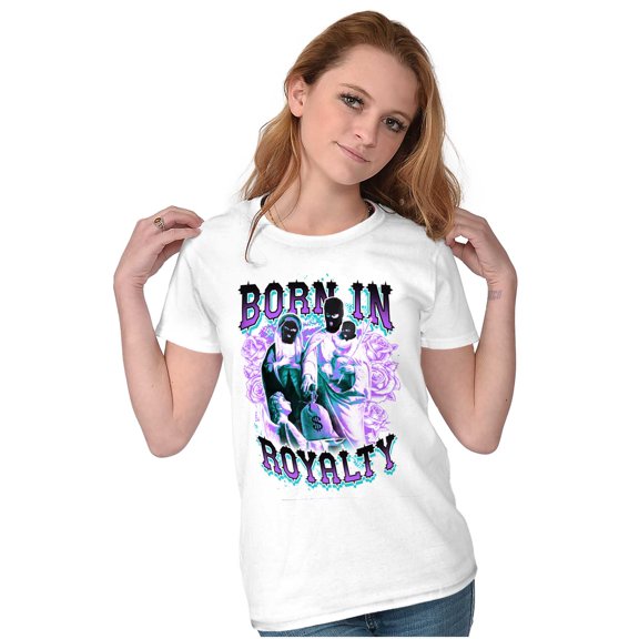 Urban Born In Royalty Masked Family Womens Slim Fit Graphic Tee Brisco Brands S