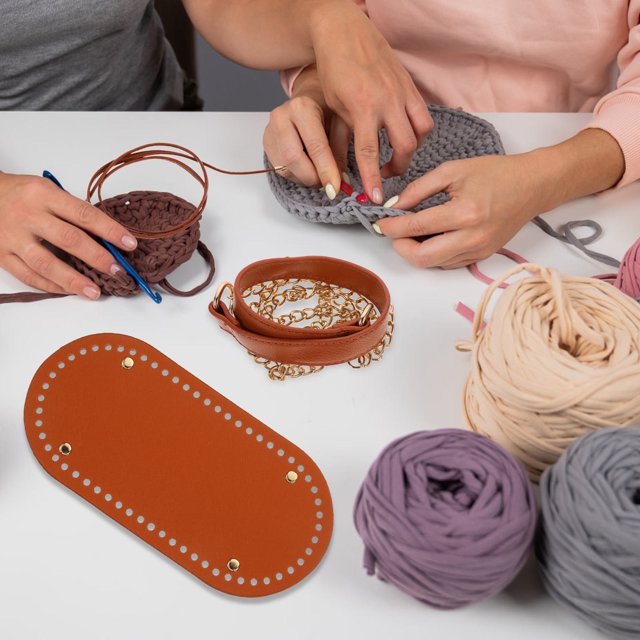 Nestingho 1Jgo Kit Para Tejer Bolso En Ratán Material Resistente Color Marrón Para DIY Práctico