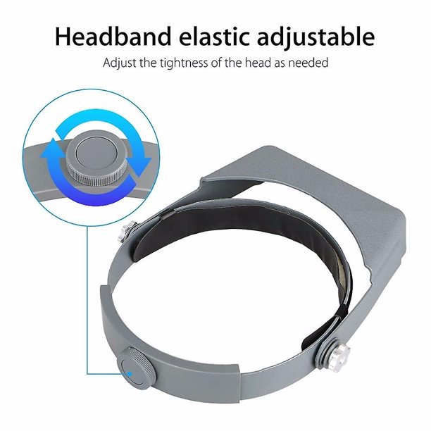 Diadema con lupa para montar en la cabeza, lupa profesional para joyero, reparación de relojes, lupa de lectura manos libres, gafas ópticas Gla
