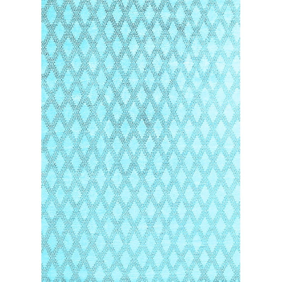 Ahgly Company Indoor Rectangle Trellis Light Blue Contemporary Area Rugs, 4' x 6'