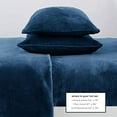 thumbnail image 5 of Micro Fleece Extra Soft Cozy Velvet Plush Sheet Set. Deluxe Bed Sheets with Deep Pockets. Velvet Luxe Collection (Full, Denim Blue), 5 of 5