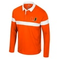 thumbnail image 2 of Men's Colosseum  Orange Miami Hurricanes Too Cool For School Long Sleeve Polo, 2 of 3