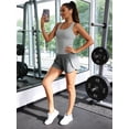 thumbnail image 3 of Cadmus Plus Size 2 in 1 Women's Spandex Athletic Shorts Gym Yoga Shorts Pockets ,3 Pack, Black& Gray & Pink,2XL, 3 of 10