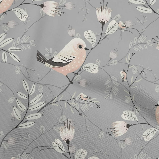oneOone Georgette Viscose Gray Fabric Rooster Cock Craft Projects Decor Fabric Printed By The Yard 42 Inch Wide