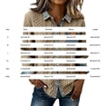 thumbnail image 2 of Women's Denim Collar Knit Sweater Long Sleeve Button V Neck Patchwork Pullover Casual Retro Tops for Fall Winter, 2 of 4