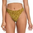 thumbnail image 1 of Balery Gold Glitter Tangas de Algodón para Mujer con Estampado – Ropa Interior Sexy, Transpirable, G-string-Medium, 1 of 1