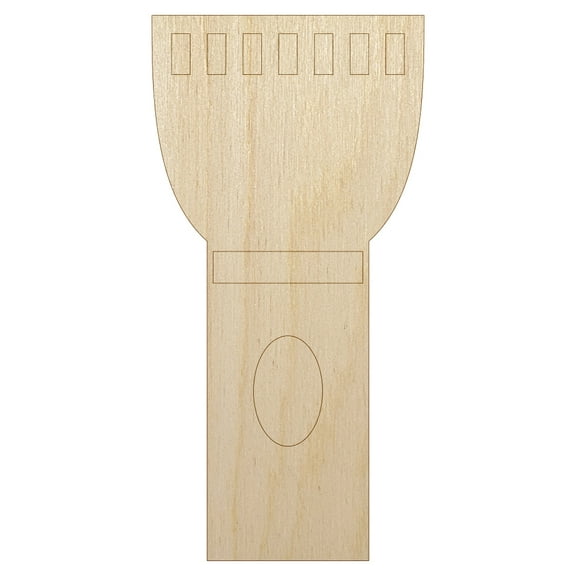 Flashlight Icon Wood Shape Unfinished Piece Cutout Craft DIY Projects - 4.70 Inch Size - 1/8 Inch Thick