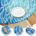 thumbnail image 4 of Blue White Tie Dye Cracked Pattern Round Fitted Tablecloth with Elastic Edge,Dining Table Cover Waterproof,Outdoor Round Tablecloth for Camping,Dining,Indoor and Outdoor, 4 of 7