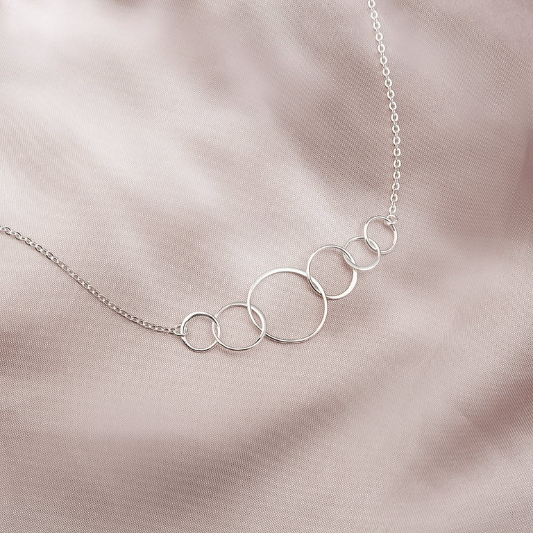Gifts for 17 Year Old Girls Necklace, Multiple Styles, Stacked Circles / Silver