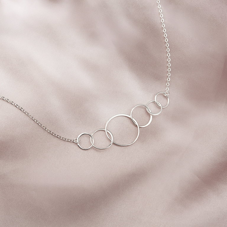 Anavia Birthday Gift for Girlfriend, Double Circle Necklace