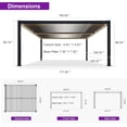 thumbnail image 3 of PURPLE LEAF 13' x 15' 92KS Louvered Aluminum Pergola Integrated Solar Dimmable LED Strip Rainproof Adjustable Roof for Outdoor Grill Patio Deck Garden Gray, 3 of 10