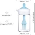 thumbnail image 2 of Botella dispensadora de aceite, contenedor de condimentos de boca ancha 2 en 1 con bombilla de cepillo de silicona, botellas de condimentos de vidrio de 8 oz para cocinar, barbacoa, hornear, freír al aire, adobo para hornear (azul) ER, 2 of 5