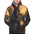 thumbnail image 4 of KLL Sunset Meditating Doberman Print Mens Hoodie Long Sleeve Casual Pullover Hooded Sweatshirt Fashion Drawstring Hoodies with Pocket-X-Large, 4 of 6