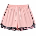 thumbnail image 3 of Women’s 2-in-1 Workout Shorts, High Waisted Athletic Running Shorts with Built-in Liner Pocket, Nylon Spandex Quick Dry Gym Yoga Training Shorts, 3 of 6