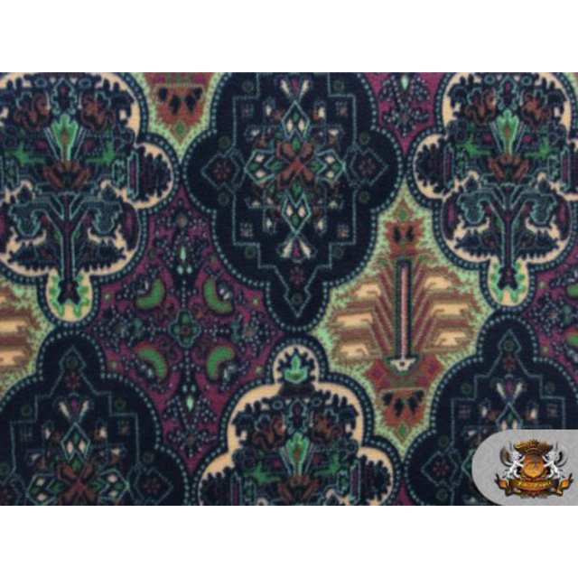 Fleece Printed ^Persian MEDALION^ Fabric / 58" Wide/Sold by The Yard FEL-022