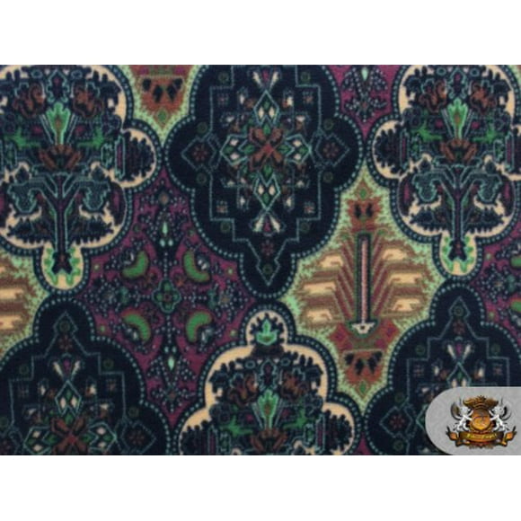 Fleece Printed ^Persian MEDALION^ Fabric / 58" Wide/Sold by The Yard FEL-022