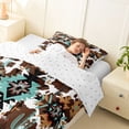 thumbnail image 3 of jejeloiu Vintage Farmhouse Tribal Twin Comforter Sets,Rustic Aztec Print Bedding Set For Boys,Black Brown,Reversible,2-Piece,1 Comforter and 1 Pillowcase, 3 of 7