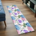thumbnail image 3 of 2'x6' Rug Runners for Hallways Kitchen, Botanical Flowers Non Slip Entryway Beside Floor Carpet Runner, Spring Blue Pink Purple Floral Dragonfly Laundry Room Bedroom Throw Rugs Mat for Family Pet, 3 of 8