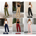 thumbnail image 6 of Cavosen Women's High Waisted Cargo Pants Straight Leg Loose Workwear Trousers Multi Pocket Casual Outdoor Streetwear Pants, 6 of 11