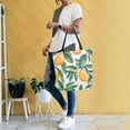 thumbnail image 6 of Large Canvas Bag 13.5x5.1x15 Inch Canvas Bag Shopping Canvas Bag Suitable For Outing Shopping Travel Out Of Large Capacity Storage Lemons and Leaves, 6 of 9