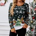 thumbnail image 5 of Suéter navideño informal para mujer, sudadera ajustada con estampado de reno, divertido, a la moda, para fiesta y vacaciones, 5 of 5