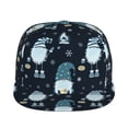 thumbnail image 2 of Balery Baseball Cap Flat Bill Hats for Men Adjustable Size for Running Workouts and Outdoor Activities All Seasons Dad Hat(Gnome and Snowflakes ), 2 of 9